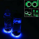 2X Acrylic LED Car Cup Holder Mat Pad Car Luminous Coaster Light USB Charging
