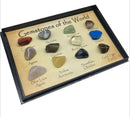 12Pcs Rock Collection Mix Gems Crystals Natural Mineral Ore Specimens Box Decor