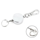 1pc Resilience Steel Wire Rope Retractable Alarm Key Ring Elastic Keychain OZ
