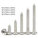 40Pcs M1.2*3-6mm Round Dome Pan Head Phillips Wood Screws Kits 304 A2 Stainless