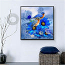 Needlework Diamond Embroidery 5D Diamond Painting Bird On A Blue Flower Pic O9O1