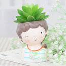 Curly Boy Planter Set - 4Pcs European Style Succulent Plants Planter Pot Mi