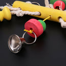 Colorful Moveable Parrot Bird Toys Swing Wood Cotton Chew Rope Funny Toys