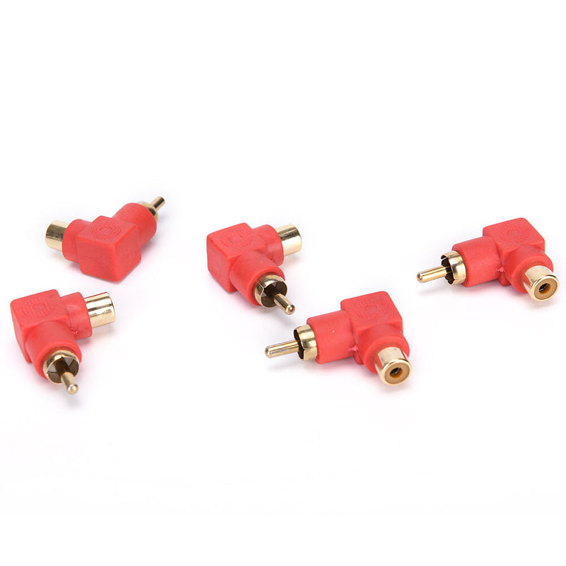 10x RCA right angle connector plug adapters M/F male to female 90degree elbow lj