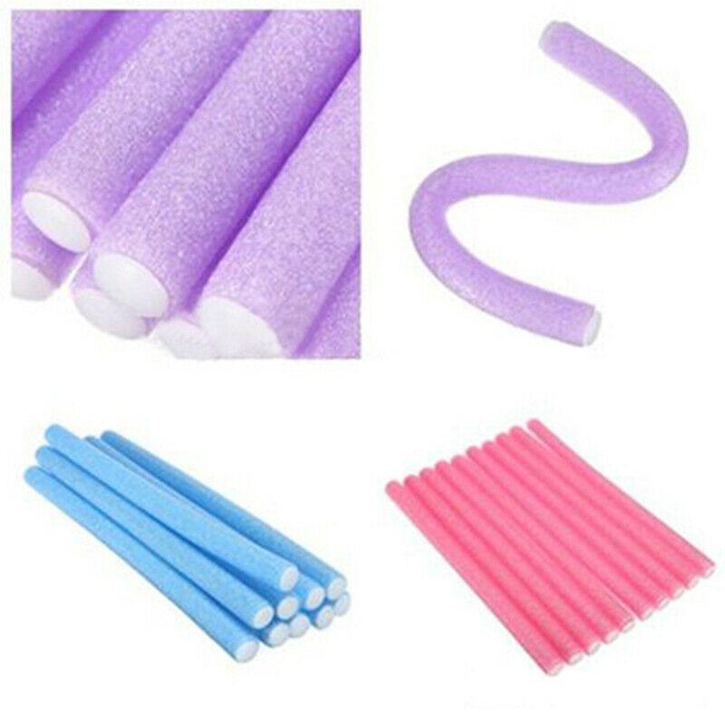 10PCS Curler Maker Soft Foam Bendy Twist Curls Tool Styling Hair_Roller DIY H8W4