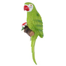 Lifelike Macaw Parrot Bird Sculpture Garden Ornaments Green