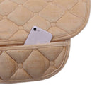 Plush Non-slip Car Cushion Keep Warm Diamond Car Seat Cover Mat(Beige) A