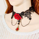 Neck Strap Gothic Collar Lace Big Flower Party Women Short Clavicle Necklace
