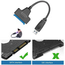 USB 2.0 To SATA 22 Pin Laptop Hard Disk Drive SSD Adapter Converter Cable Ew