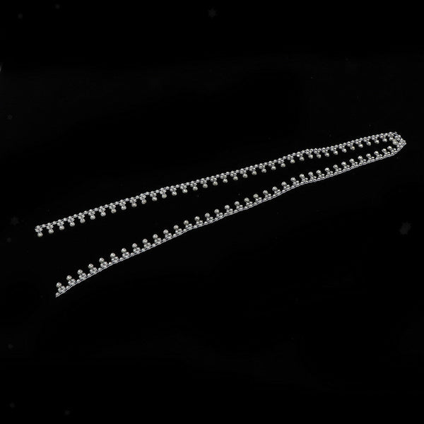 1 Yard White Diamante Trim Crystal Rhinestone Applique Chain Sew On Trimming