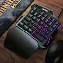 Mini One-Handed Gaming Keyboard RGB Led Backlit USB Wired Game 35 Key Accessory