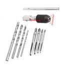 9pc T-Wrench Hand Screw Thread M3-M6 Taps Reamer Taper Set Twist Drill Bits SDFG