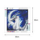 5D DIY Full Drill Diamond Painting White Dragon Moon Cross Stitch Mosaic
