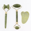 Set of 3x Natural Jade Facial Beauty Massage Roller Masasge Scraping Board