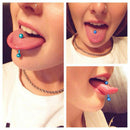 New 7Pcs 14G 316L Surgical Steel Barbell Bar Tongue Ring Stud Piercing Pin