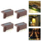 4Pcs Solar Powered LED Deck Lights Outdoor Path Garden Stairs Step Fence LamC4P1