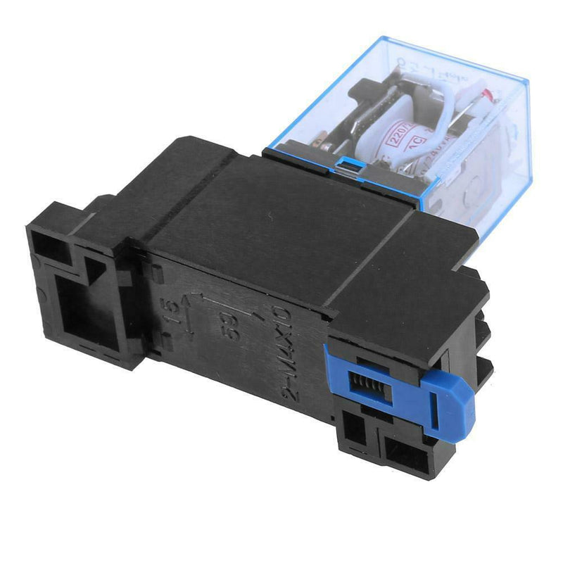 220V 10A LY2NJ Mini 8 Pin Coil Power Electric Relay With Socket Base Black A