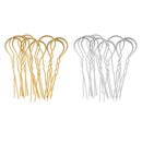 10 Pieces Metal White K Tone U Shaped Hair Pins Hair Style Hair Pins Wave Style