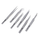 6Pcs all purpose precision tweezer set stainless steel anti static tool ki Ew