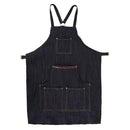 Unisex Pocket Antifouling Denim Cloth Work Apron Cafe Kitchen Cooking Bibs