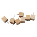 60pcs Square Wood Decorative Push Pins, Wood Head and Steel Needle Point Th X8N5