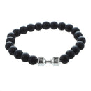 Black Matte Stone Dumbbell Bracelet Fitness Motivation Crossfit Gym Fashion A8U9