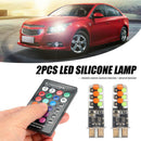 2x T10 6 RGB COB LED Car Bulbs Remote Control Auto Interior Map Reading Light