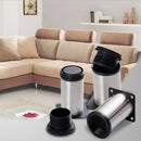 4 Pieces Stainless Steel Adjustable Furniture Legs Round Sofa Feet 50x150mm