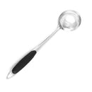 Home Kitchen Plastic with non-slip handle Stainless steel ladle black silve I3S2