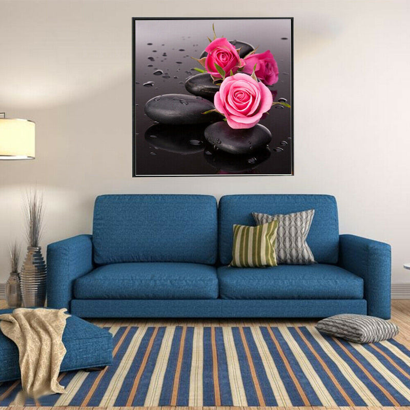 5D Rose DIY Diamond Painting Cross Stitch Needlework Home Decor Craft