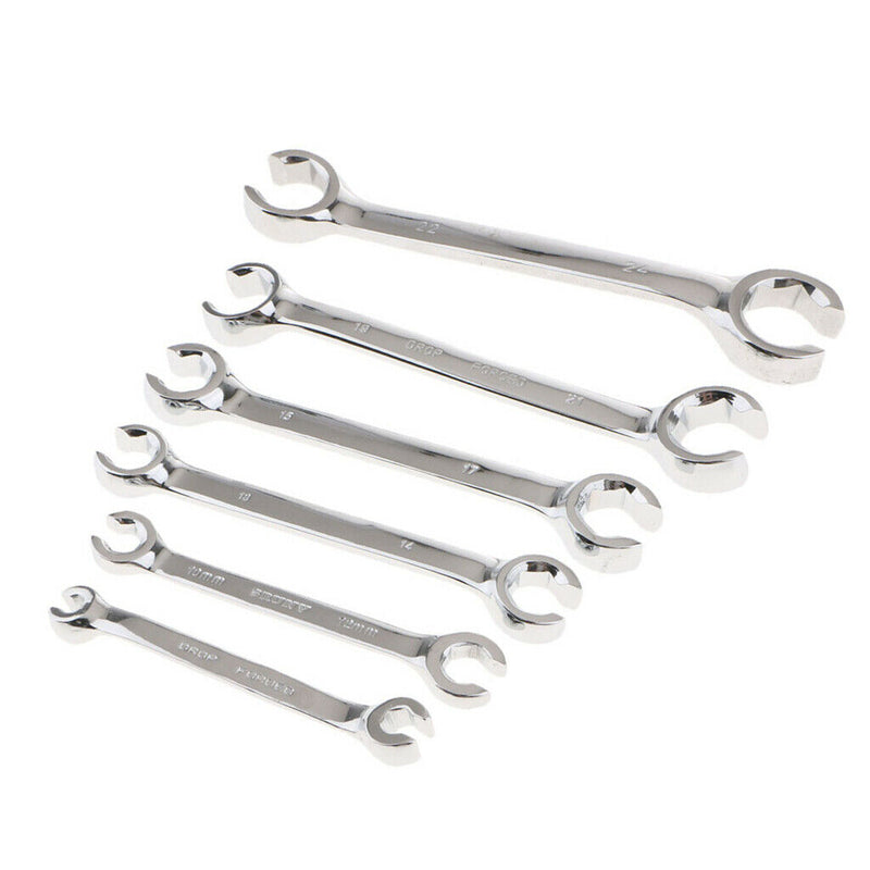 6 Pcs/set Metric Drive Double Open End Spanner Wrench Flare Nut Wrench Kits