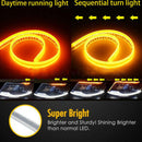2PCS Dual Color Headlight Retrofit Switchback LED Strips Tube w/ Amber Turn