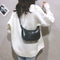 Women Retro Shoulder Bags Leather Money Purse Messenger Handbag (Black) A