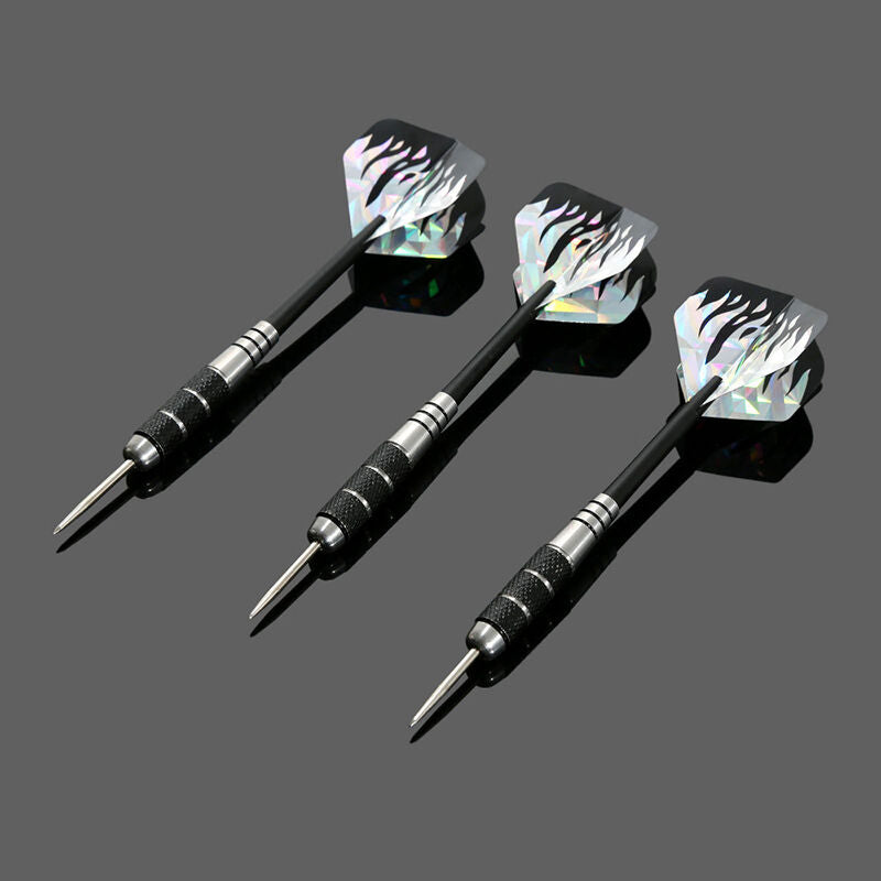 3x  Pro Aluminum Black Steel Tip Darts Set With Dart Flights&Case 23g Hot New