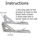 2X Heavy Duty White 90 Degree e-Wall Mounted Detachable Decorative Metal An X5I6