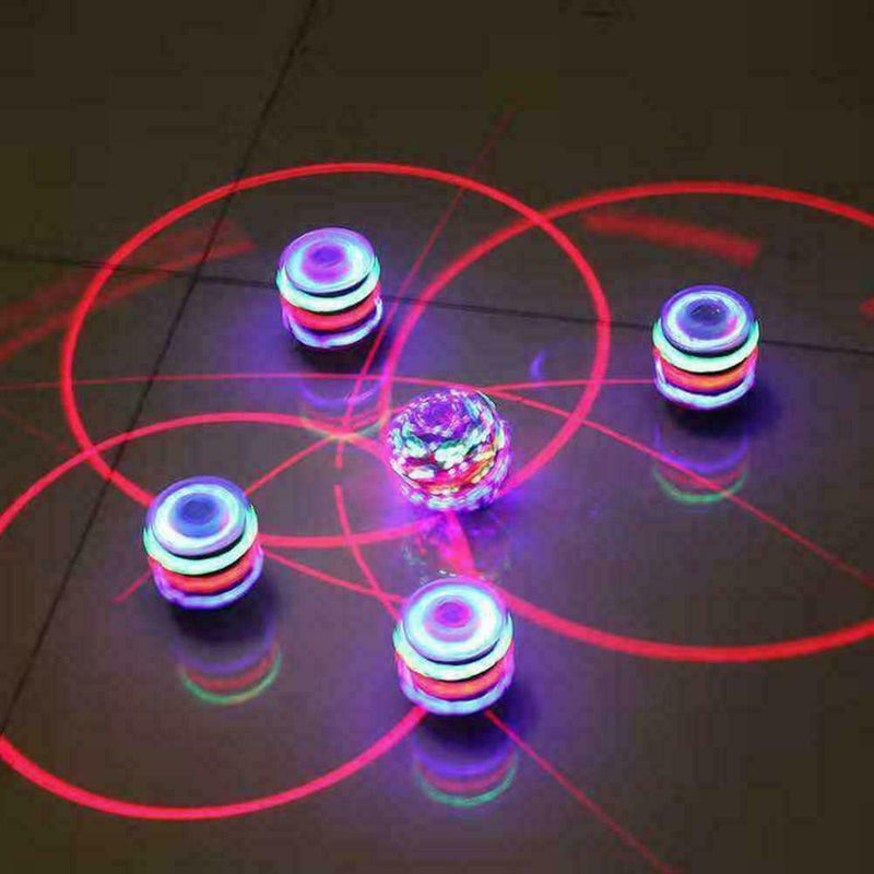 Children's Colorful Glowing Gyro Toys Music Electric Hot Wooden Gyros Y3U8