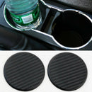 2x New Black Car Auto Water Cup Slot Non-Slip Carbon Fiber Look Mat Accessories