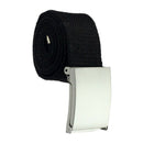 New Practical Mens Black Military Canvas Webbing Web Belt Metal Buckle (Bla