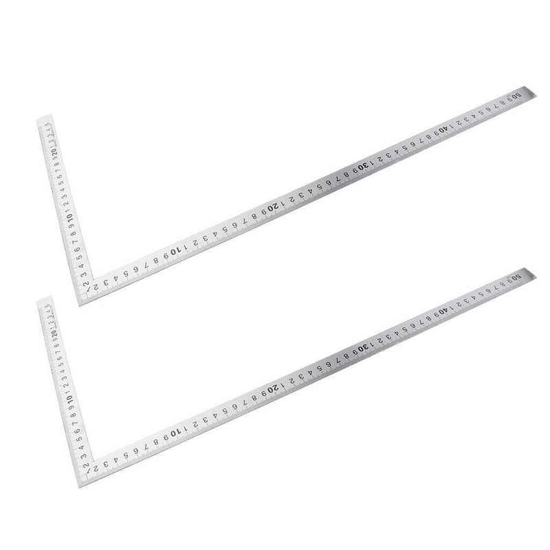 2 Pieces L-Square Stainless Steel Measure Ruler Engineer Carpenter Woodwork