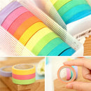 10x Rainbow Roll DIY Washi Sticky Paper Tape Masking Tape Self Adhesive Tape LJ