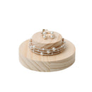 Round Natural Wooden Plain Stand Decorating  Bracelet Display DIY Craft