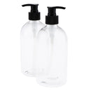 2x 500ml Plastic Pump Bottle Lotion Shampoo Liquid Travel Containers Refillable