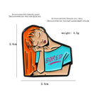 Cartoon Bored Girl Drip Oil Brooch Denim Jacket Badge Lapel Pins (Style 1) A