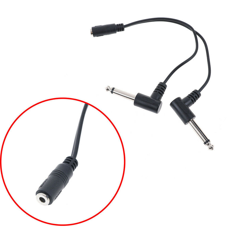 3.5mm mini 1/8" TRS stereo female jack to dual 6.35mm male plug mono TS adapter-