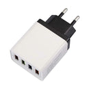 4 USB Travel Charger Phone Fast Charging Charger EU Plug Adapter (Black) A