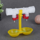 Double Outlet Drinking Hanging Chickens Cups Nipple Drinker Poultry Waterer Feed