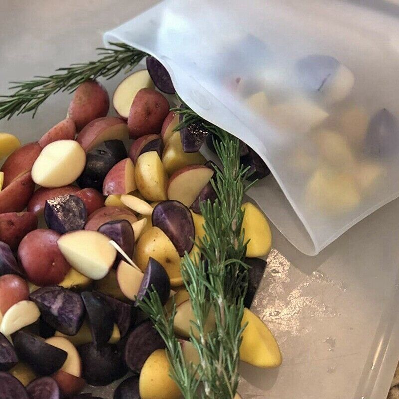 2 Pack Premium Reusable Large Cooking Silicone Sous Vide Bags Fresh Keeping