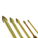 5pcs Glass Drill Bit Tungsten Carbide Tipped Ceramic Cutter 1/4" Hex Shank To M&
