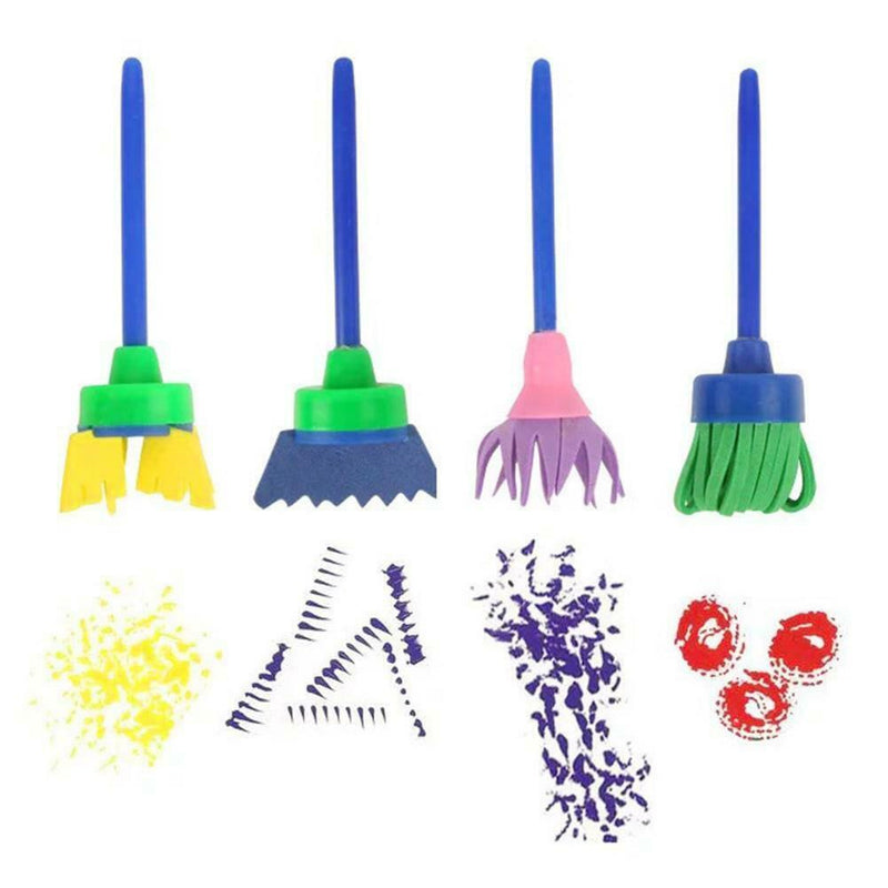 31pcs Painting Kits Sponge Paint Brushes Apron for DIY Early Learning