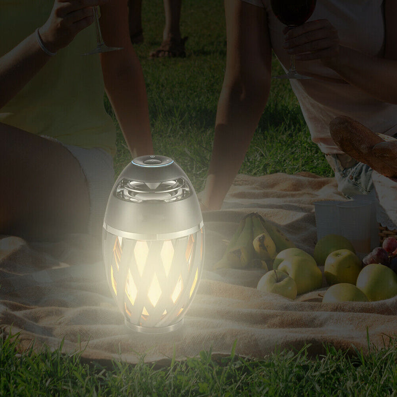 LED Bluetooth Speaker Lamp Wireless Music Light Garden Outdoor Flame Lights